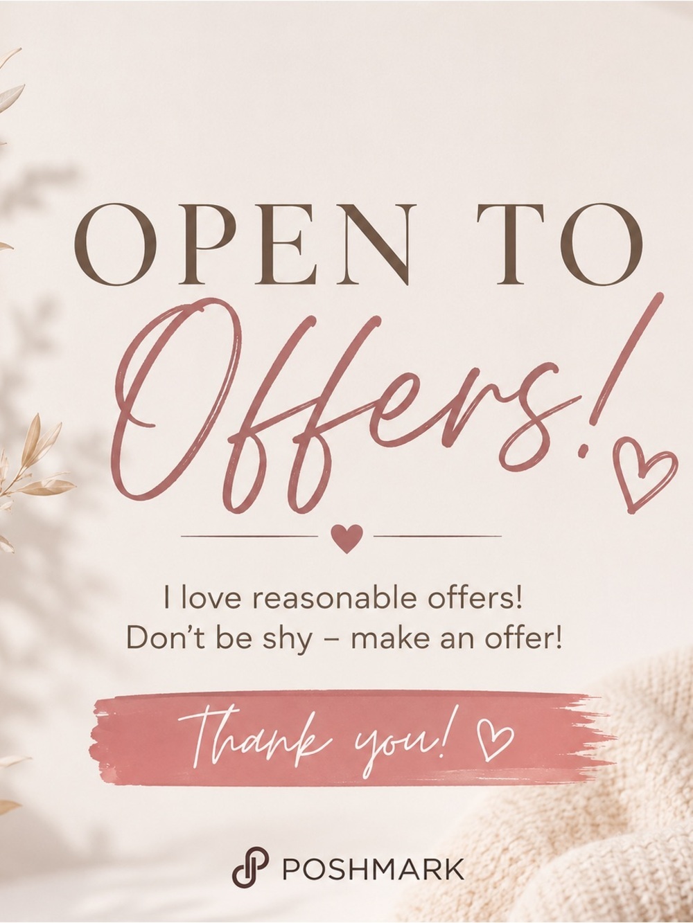 Open to Offers! Neutral & Dusty Rose Graphic Sign